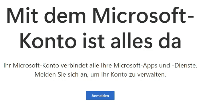 Anmeldung bei Microsoft